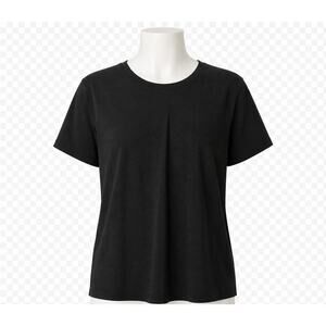 Zara Basic Black Short Sleeve Round Neck Tee - Size Large